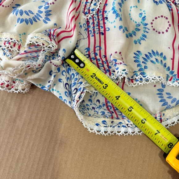 Poupette St Barth Boho Lightweight Nautical V-neck Button Romper Elastic Waist - Picture 14 of 15